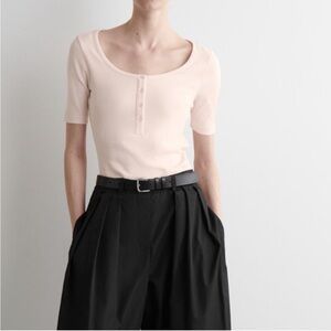 COS Women's Light Pink Short Sleeve Top